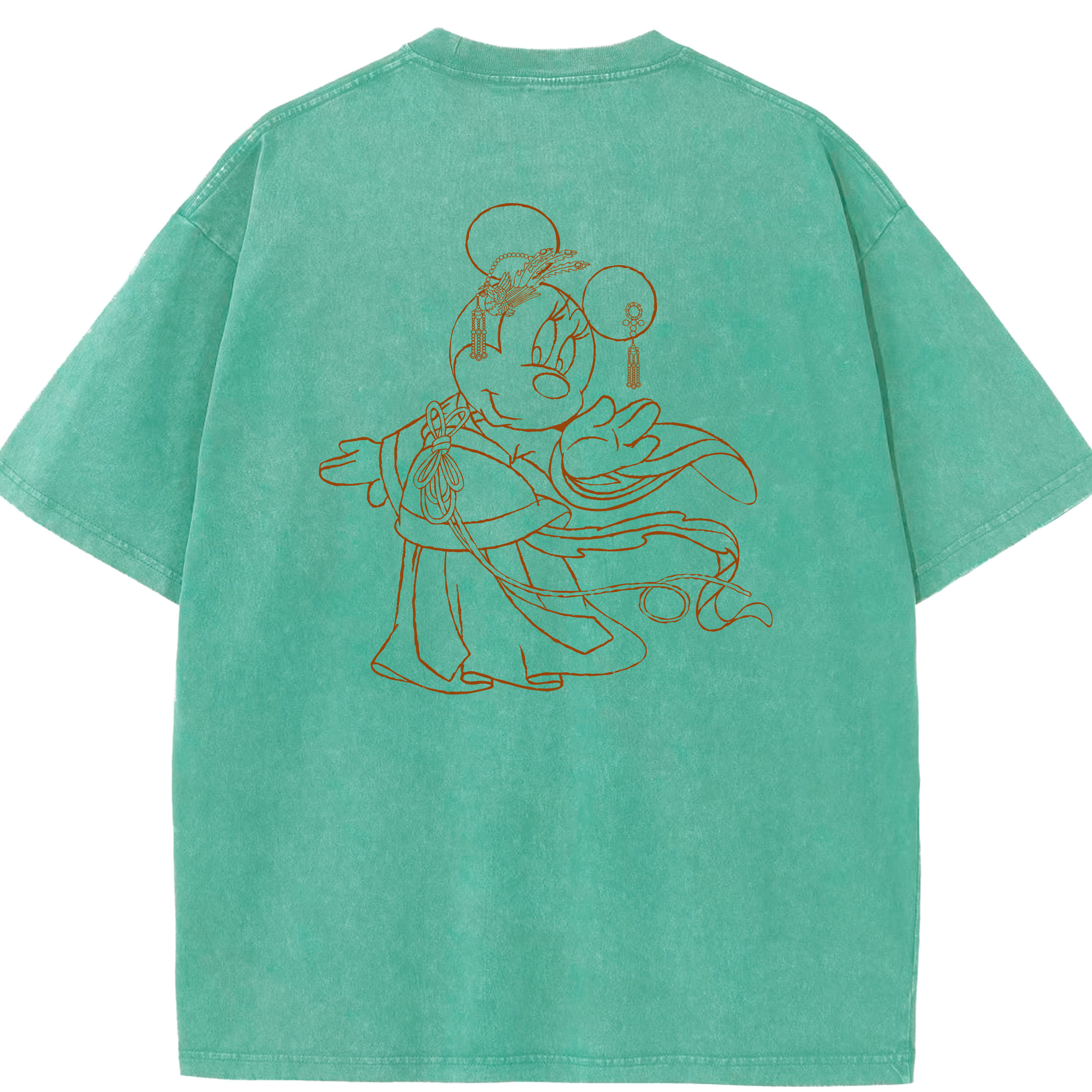 （画像用） ミッキーマウス Mickey Mouse 綿100% ヴィンテージ風 半袖Tシャツ（背面プリント）